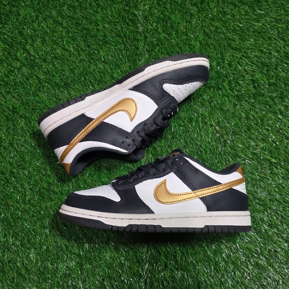 Nike Dunk Low GS - Anthracite Metallic Gold - Youth Size 4Y